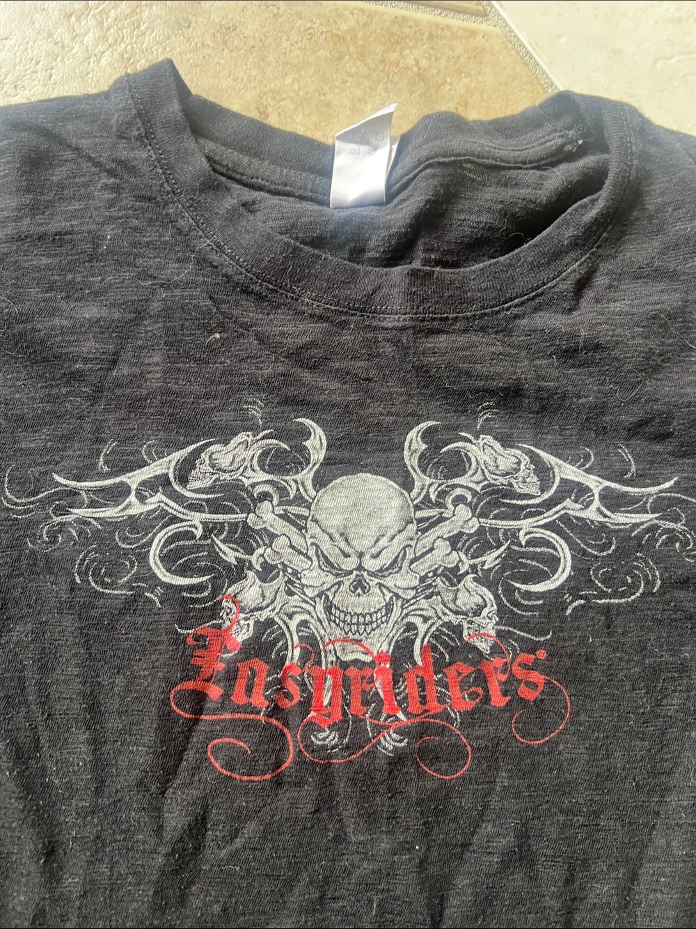 Easyriders Black Short-Sleeve Crewneck Tee with Skull Graphic